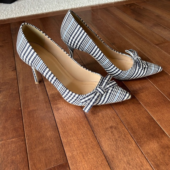 J. Crew Women’s Elsie Plaid Pumps with Bow Size 7 - Picture 2 of 7